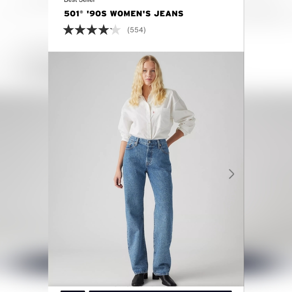 Levi's Women's 90s 501 Straight Blue Jeans